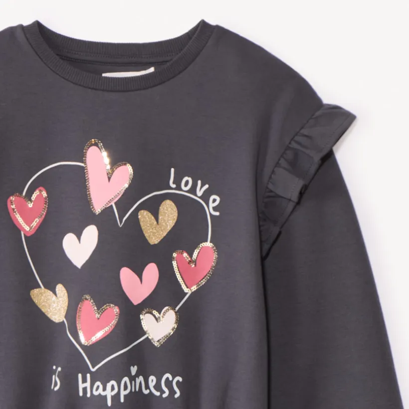 Ensemble jogging en scuba avec sequins pour fille