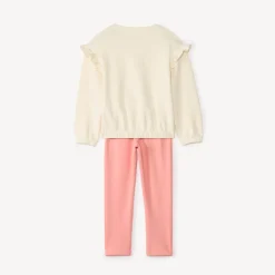 Ensemble jogging en scuba print cœur pour fille