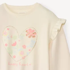 Ensemble jogging en scuba print cœur pour fille