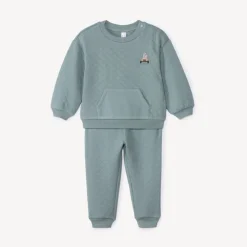Ensemble jogging matelassé uni pour bébé garçon
