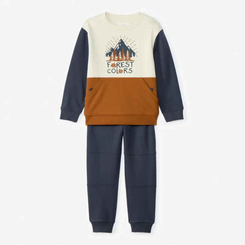 Ensemble jogging molleton effet color block pour garçon