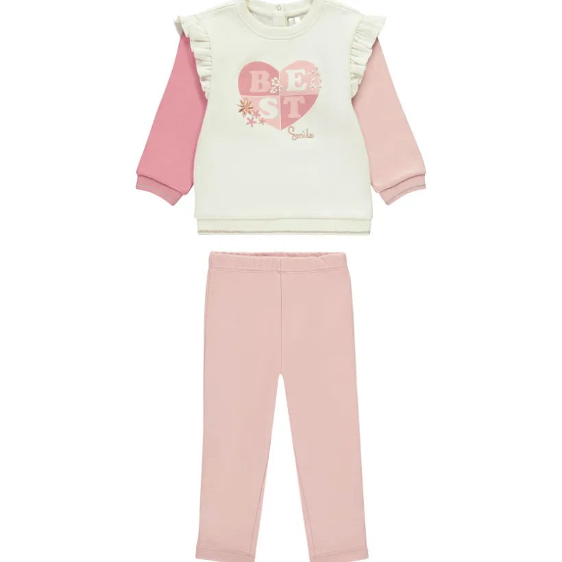 Ensemble jogging molleton effet color block pour bébé fille