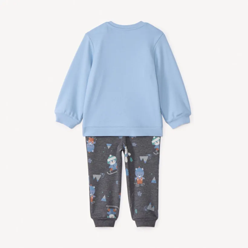 Ensemble jogging molleton motif ski pour bébé garçon