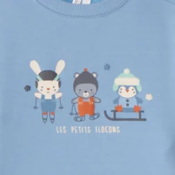 Ensemble jogging molleton motif ski pour bébé garçon