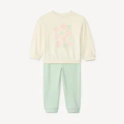 Ensemble jogging molleton print fleurs pour bébé fille