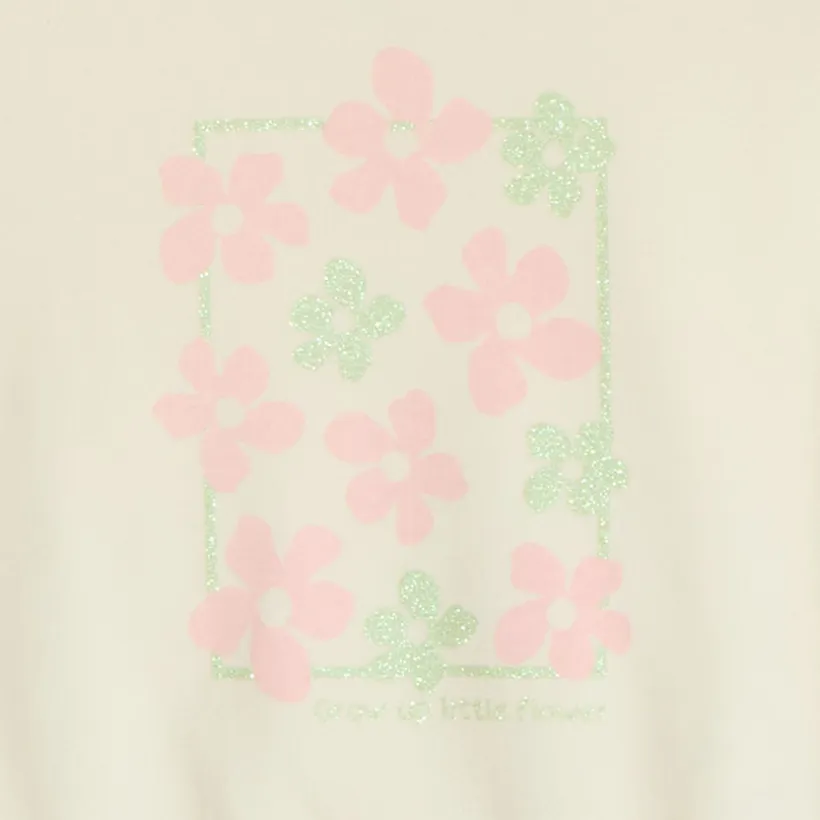 Ensemble jogging molleton print fleurs pour bébé fille
