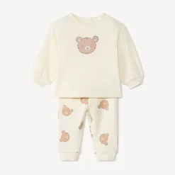 Ensemble jogging ourson en nid d'abeille pour bébé