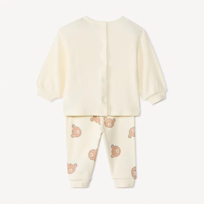 Ensemble jogging ourson en nid d'abeille pour bébé