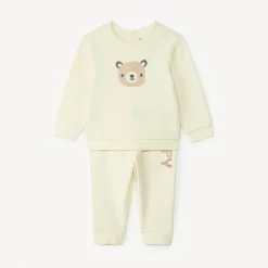 Ensemble jogging oursons en nid d'abeille pour bébé garçon