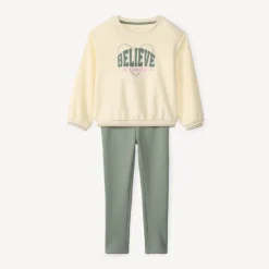 Ensemble jogging à patchs bouclettes pour fille