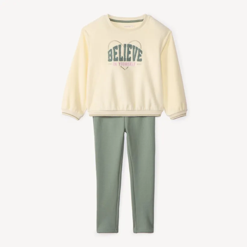 Ensemble jogging à patchs bouclettes pour fille