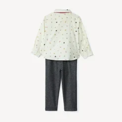 Ensemble long 3 pièces avec nœud papillon pour bébé garçon