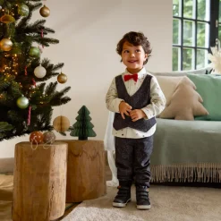 Ensemble long 3 pièces avec nœud papillon pour bébé garçon