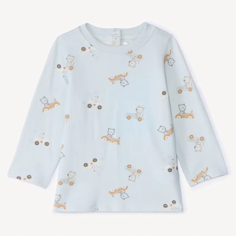 Ensemble long 2 pièces avec salopette pour bébé garçon