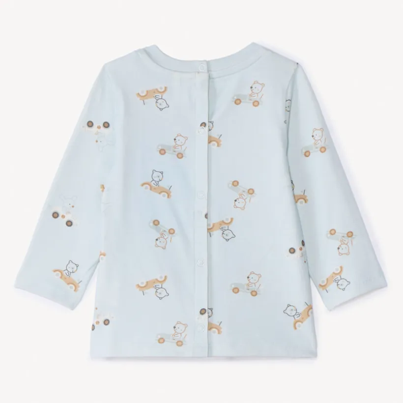 Ensemble long 2 pièces avec salopette pour bébé garçon