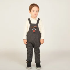 Ensemble long 2 pièces avec salopette de Noël pour bébé garçon