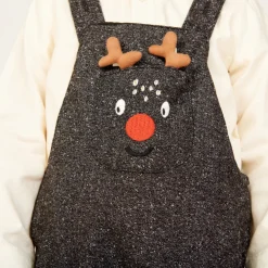 Ensemble long 2 pièces avec salopette de Noël pour bébé garçon