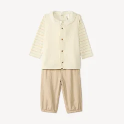 Ensemble long 3 pièces bébé garçon avec gilet sherpa