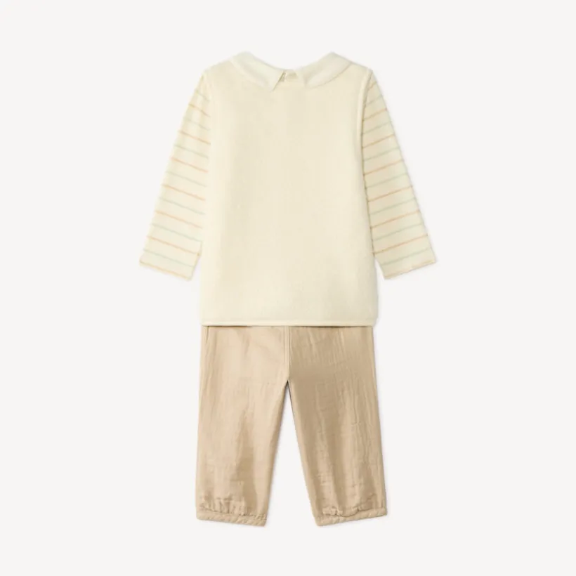 Ensemble long 3 pièces bébé garçon avec gilet sherpa