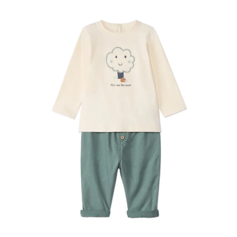Ensemble long 2 pièces motif arbre pour bébé garçon
