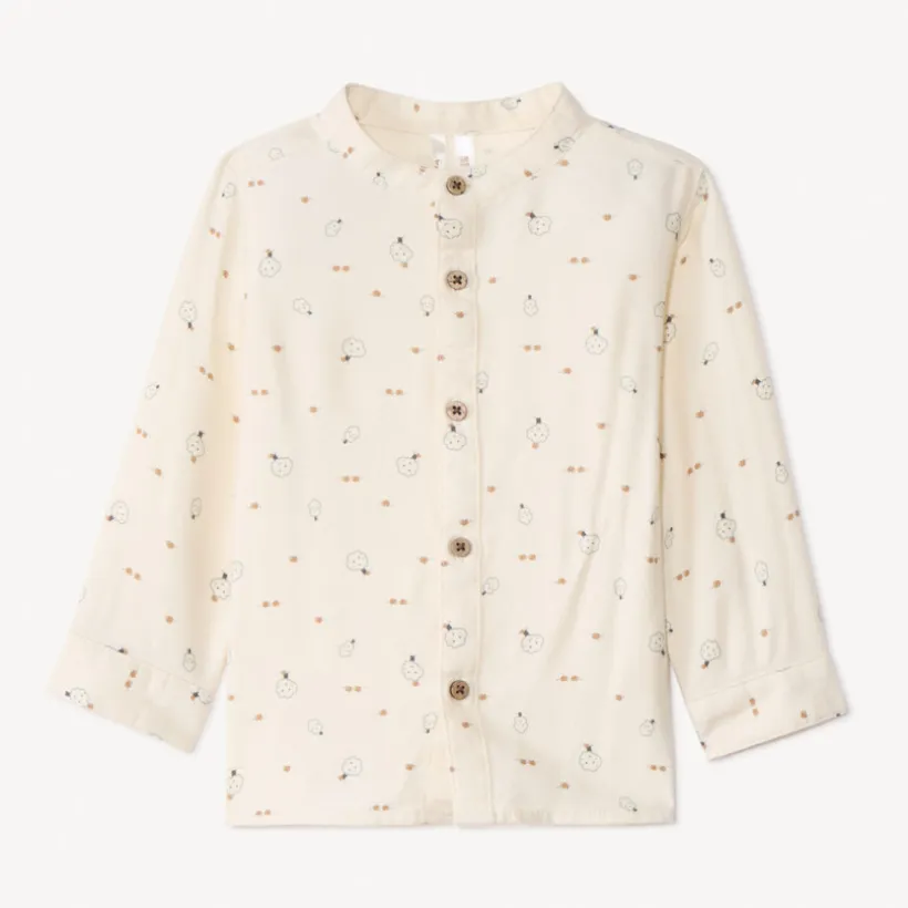 Ensemble long salopette + chemise imprimée pour bébé garçon