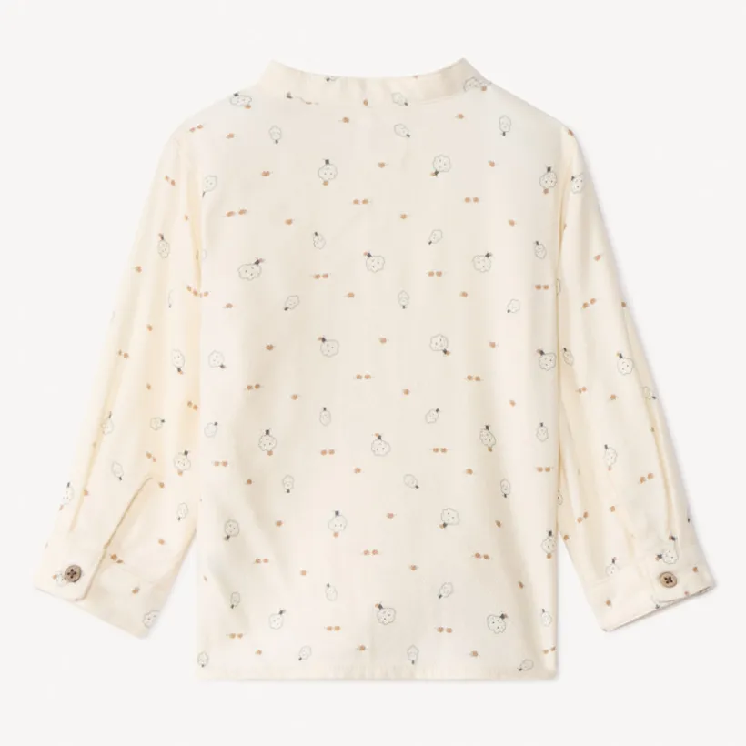 Ensemble long salopette + chemise imprimée pour bébé garçon