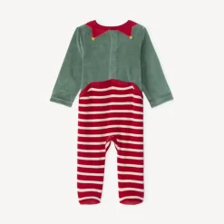 Ensemble ludique dors-bien lutin de Noël + bonnet en velours pour bébé