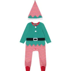 Ensemble ludique lutin de Noël dors-bien + bonnet pour bébé