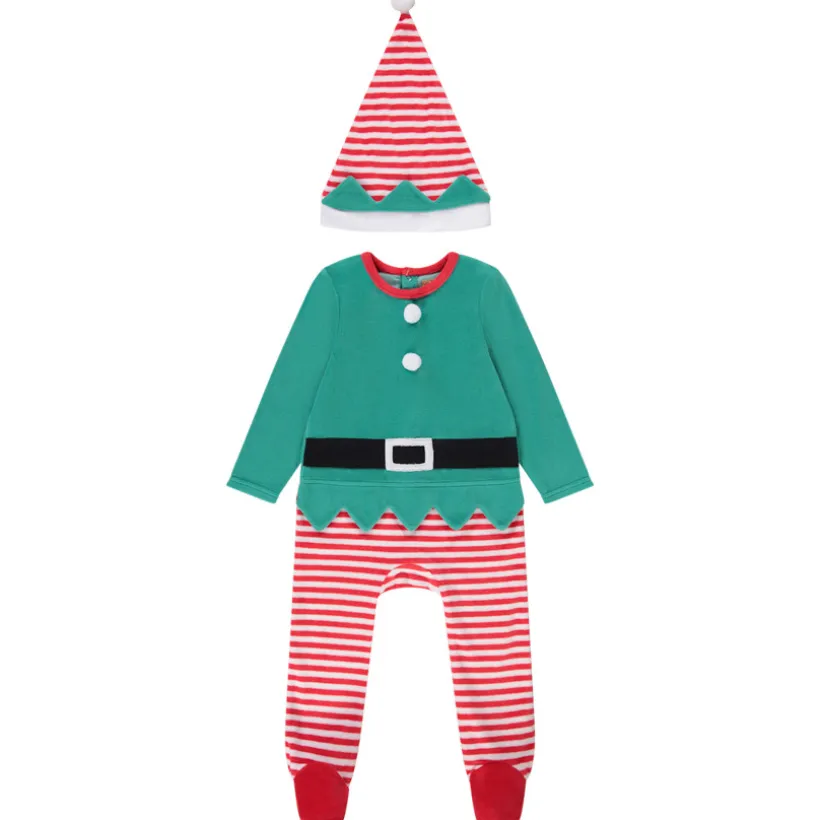 Ensemble ludique lutin de Noël dors-bien + bonnet pour bébé