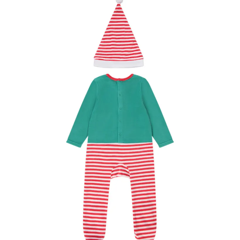 Ensemble ludique lutin de Noël dors-bien + bonnet pour bébé