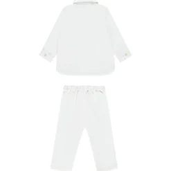 Ensemble pantalon et chemise + gilet à nœud amovible pour bébé garçon