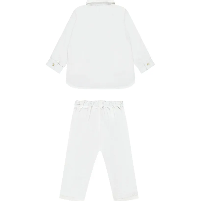 Ensemble pantalon et chemise + gilet à nœud amovible pour bébé garçon