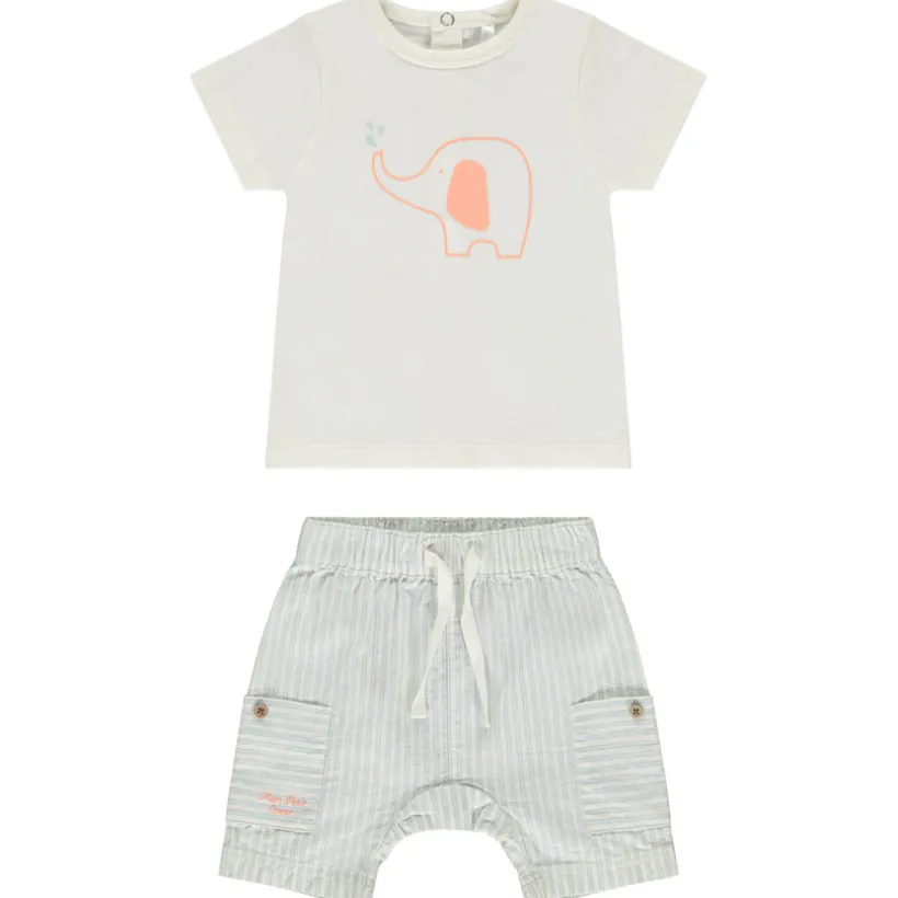 Ensemble 2 pièces avec bermuda rayé pour bébé garçon