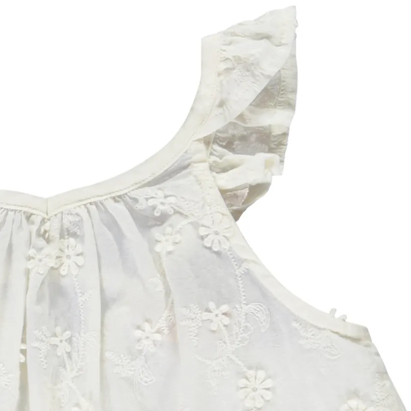 Ensemble 2 pièces avec broderie anglaise pour fille