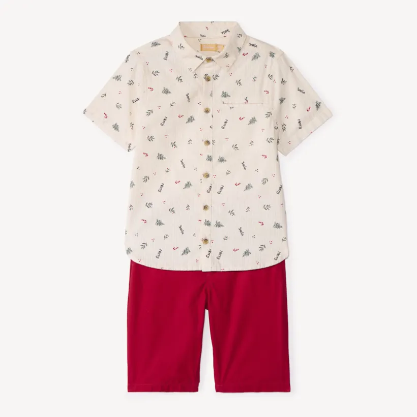 Ensemble 2 pièces avec chemise imprimée Noël pour garçon