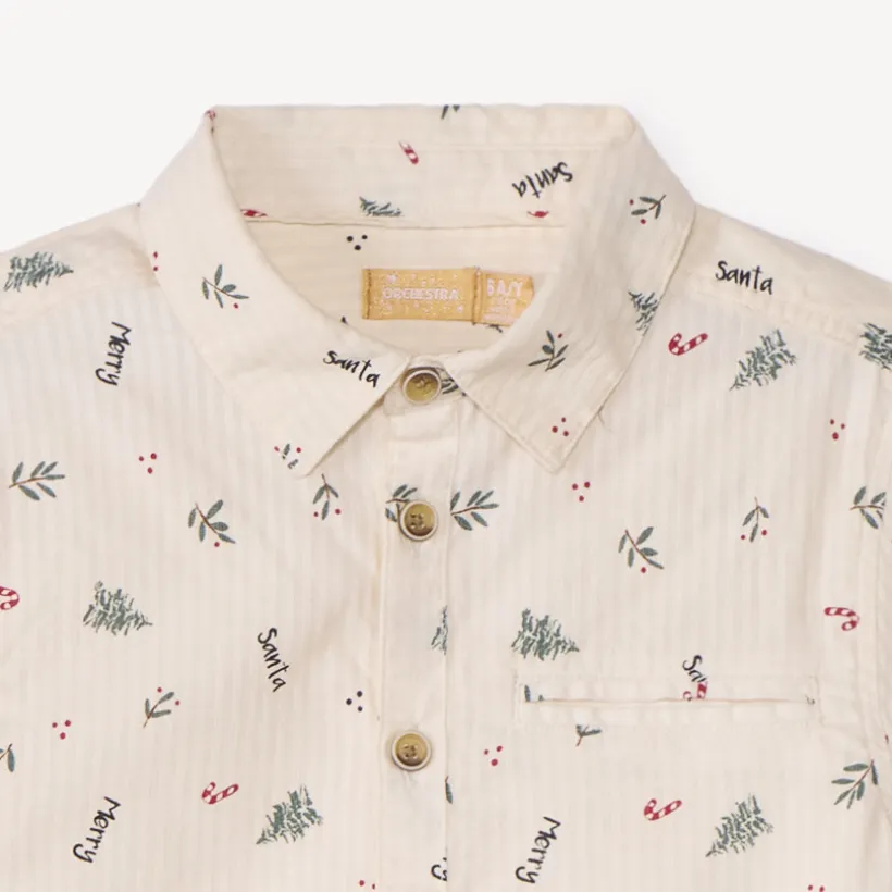 Ensemble 2 pièces avec chemise imprimée Noël pour garçon