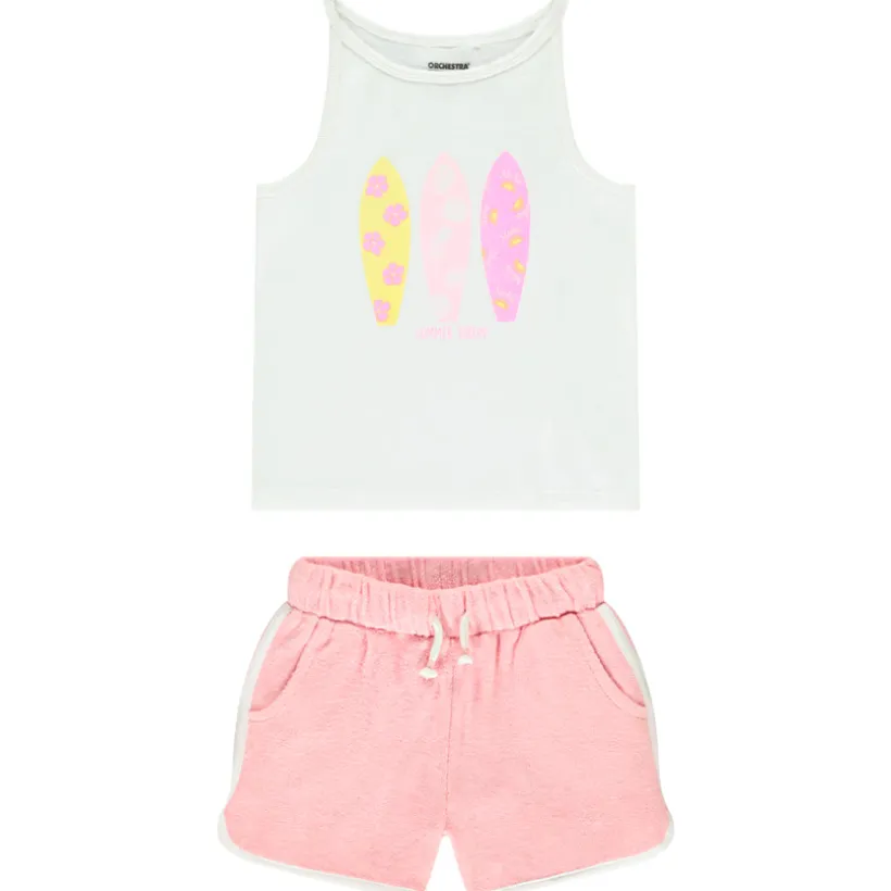 Ensemble 2 pièces avec débardeur printé surf pour fille