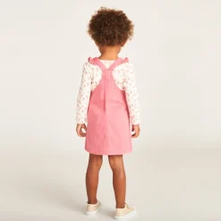 Ensemble 2 pièces avec robe salopette fleuri pour bébé fille