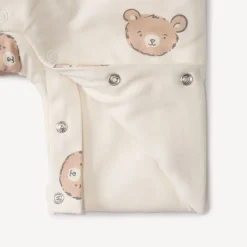 Ensemble 2 pièces avec salopette imprimée oursons pour bébé