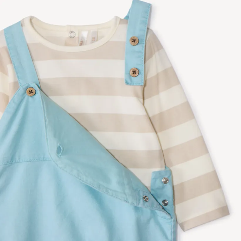 Ensemble 2 pièces avec salopette pour bébé garçon
