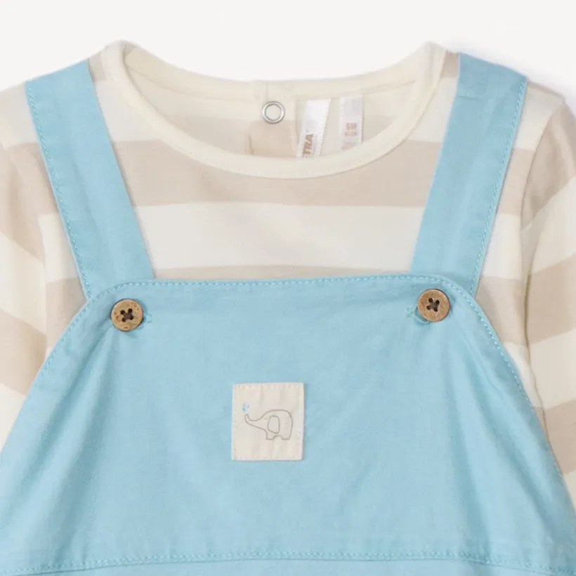 Ensemble 2 pièces avec salopette pour bébé garçon
