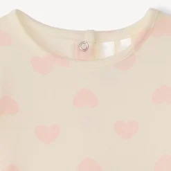 Ensemble 2 pièces avec salopette brodée pour bébé fille