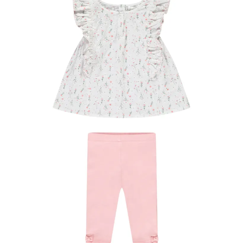 Ensemble 2 pièces avec tunique en broderie anglaise pour bébé fille