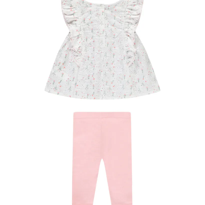 Ensemble 2 pièces avec tunique en broderie anglaise pour bébé fille
