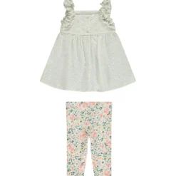 Ensemble 2 pièces avec tunique en broderie anglaise pour bébé fille