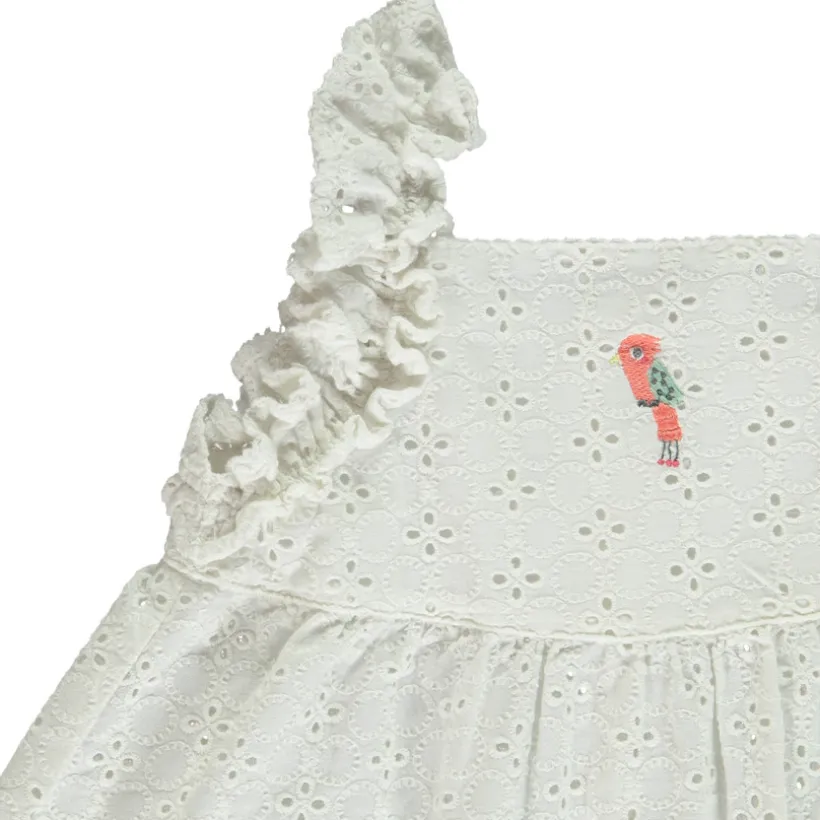 Ensemble 2 pièces avec tunique en broderie anglaise pour bébé fille