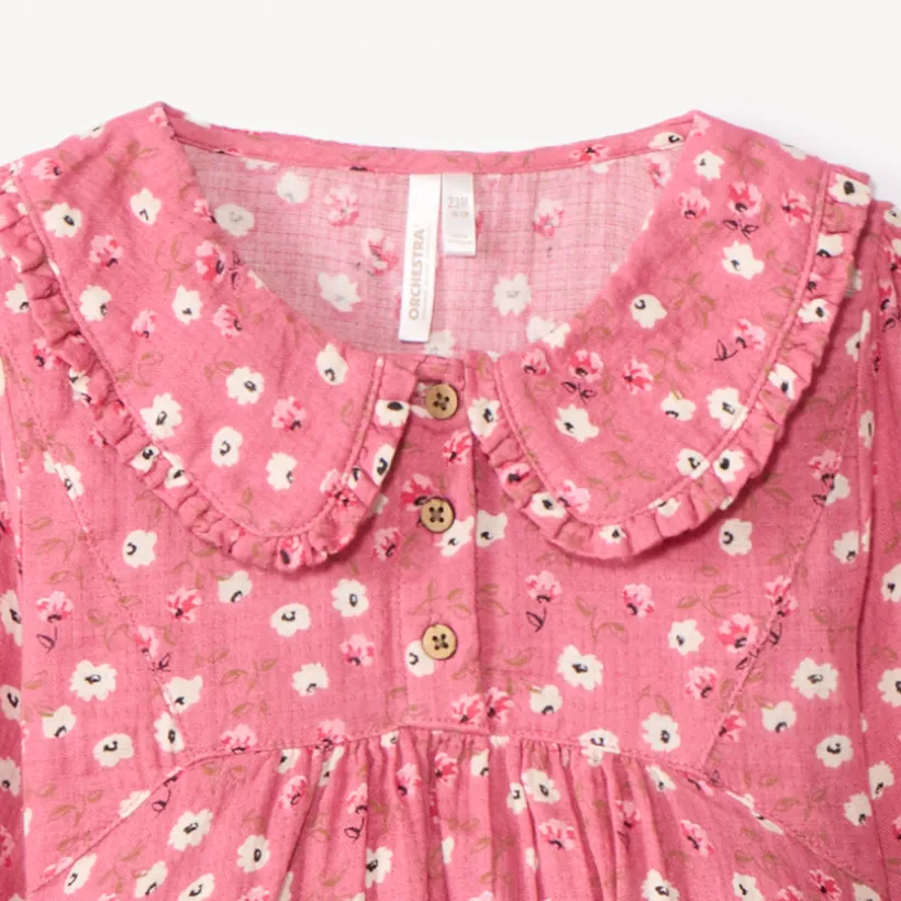 Ensemble 2 pièces avec tunique fleurie pour bébé fille