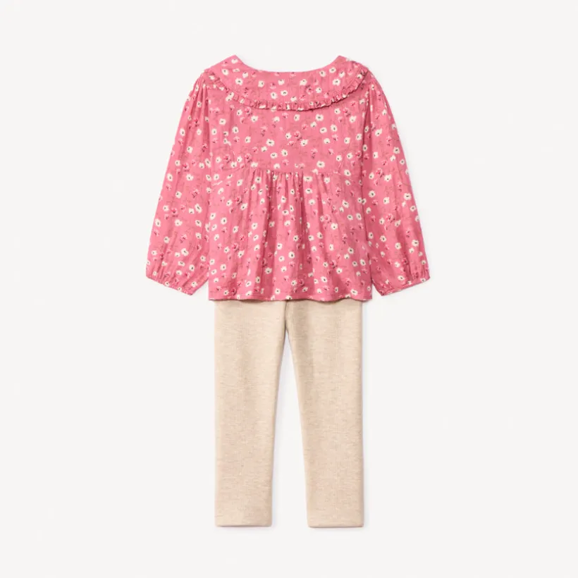 Ensemble 2 pièces avec tunique fleurie pour bébé fille
