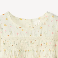 Ensemble 3 pièces avec tunique fleurie pour bébé fille