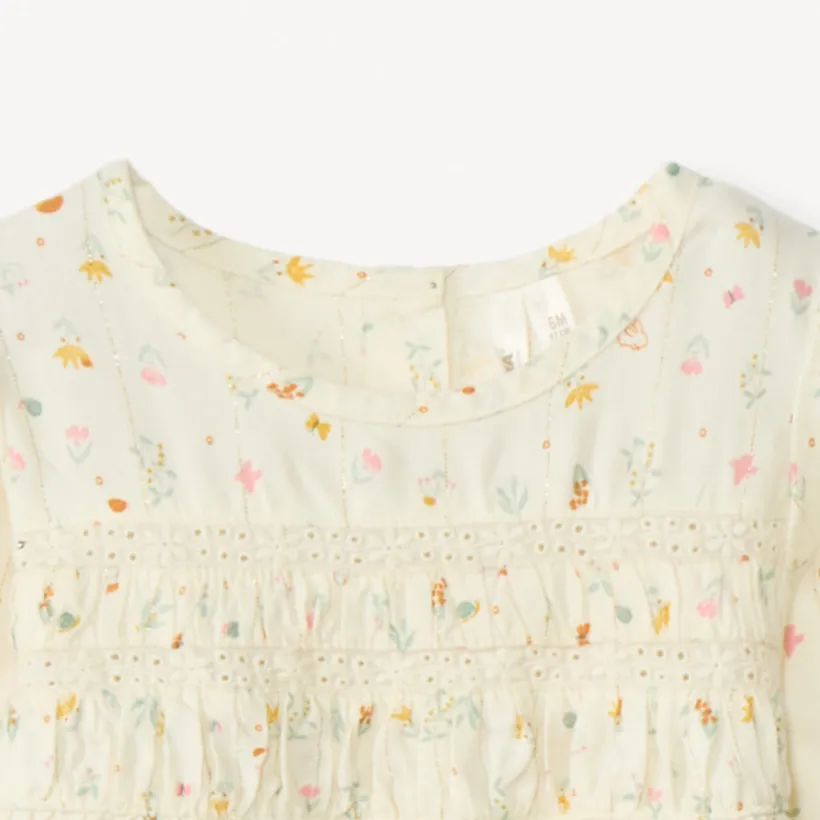 Ensemble 3 pièces avec tunique fleurie pour bébé fille